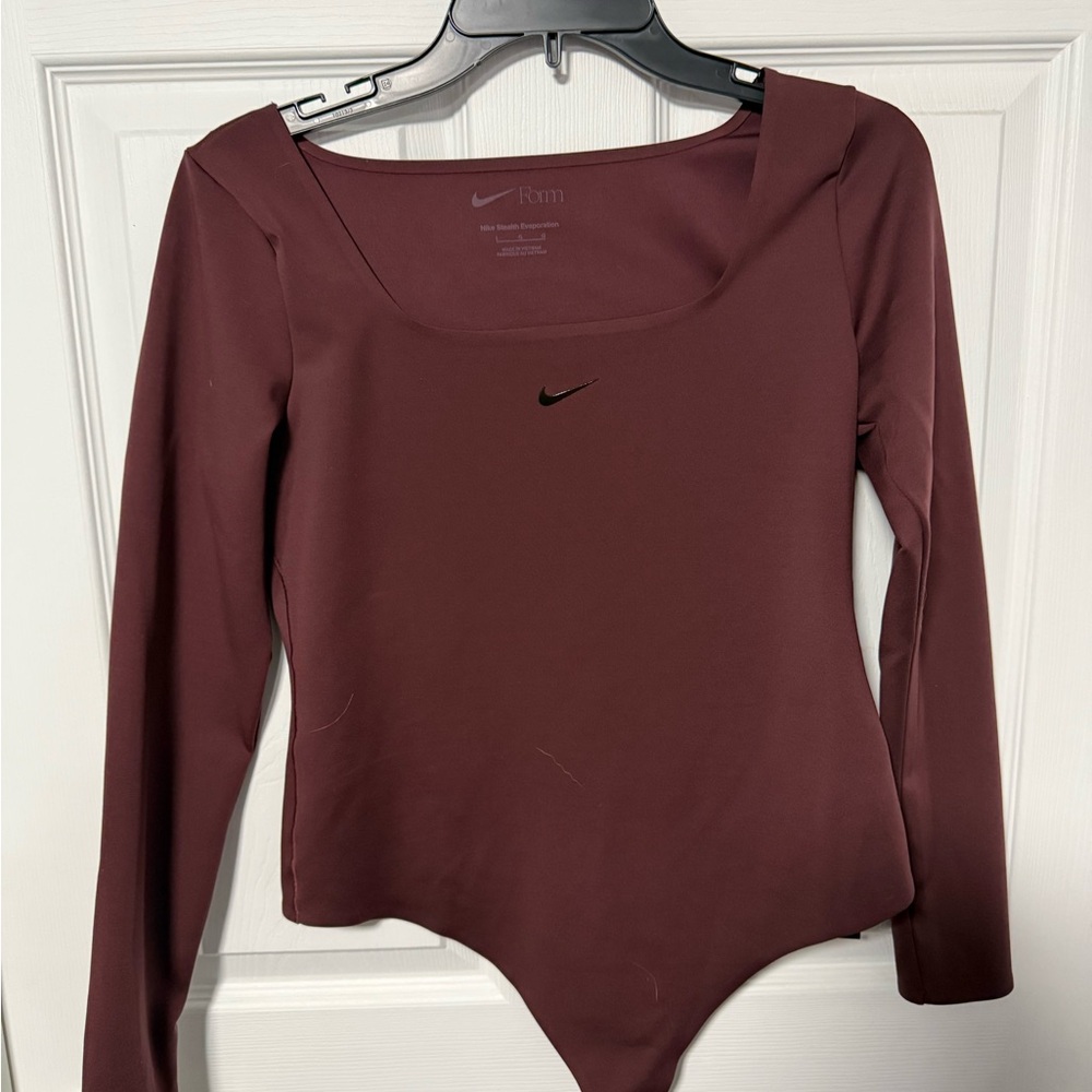 Nike Women's Burgundy Long Sleeve Bodysuit
